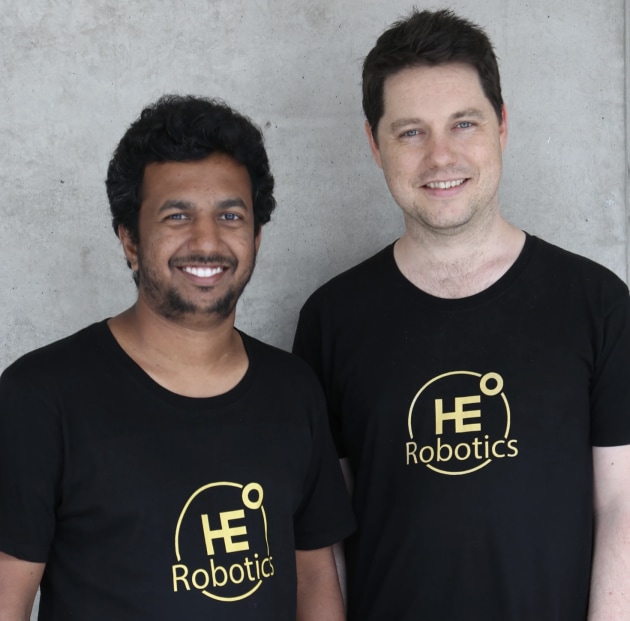 HEO Robotics founders Hiranya Jayakody (left) and William Crowe (right). (HEO Robotics)