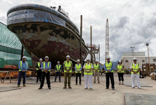 Head of Maritime Systems Rear Admiral Wendy Malcolm visiting Tropical Reef Shipyard in Cairns. (Defence)