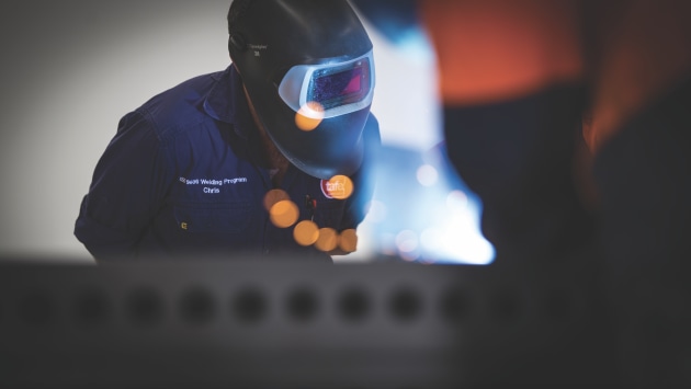 To support the skilling of the defence industry TAFE Queensland is training welders to the international ISO9606 standard. (TAFE Queensland)