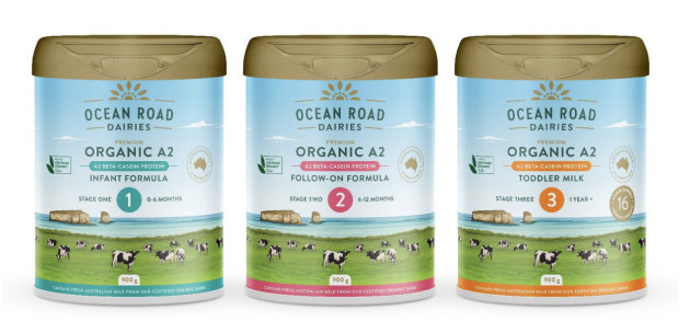 Australian Dairy Nutritionals' Ocean Road Dairies infant formula range. (Image: Australian Dairy Nutritionals)