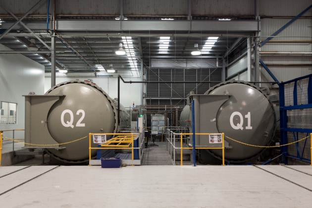 Two of the autoclaves Quickstep Holdings Limited use in the manufacture of parts for Northrop Grumman Corporation&rsquo;s support to the global F-35 program. (Supplied)