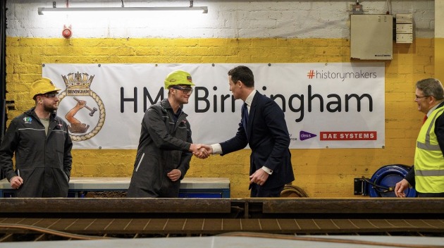 Construction on the future HMS Birmingham has officially commenced at BAE Systems&rsquo; Govan shipyard in Glasgow. (BAE Systems)
