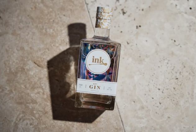 The ink gin has the ability to change colour when mixed with tonic, which inspired the design on this variety.