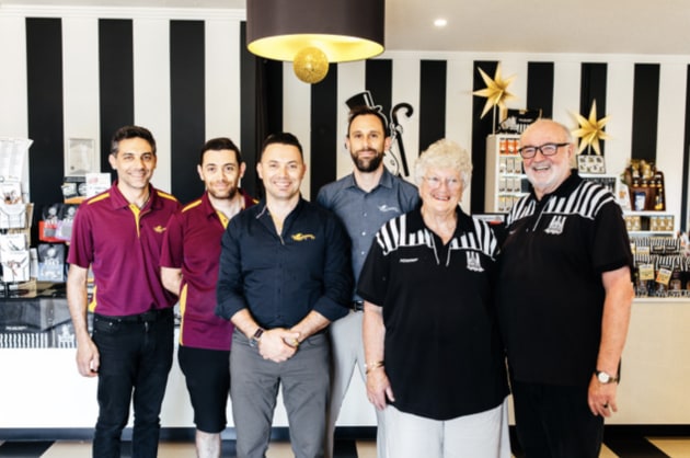 Swan Valley business, Mondo Nougat, has acquired its neighbour, Morish Nuts. Pictured L-R: Mondo owners Andrea Romeo, Simone Romeo, Marco Romeo, and Edoardo Lissoni, with Morish founders, Marie Mapp and Archie Moroni.
Source: Mondino