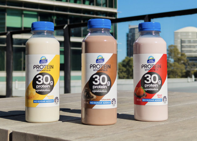 Dairy Farmers has hopped on the growing functional food bandwagon, with the release of its new range of Protein Smoothies + Prebiotics, packed with 30g of dairy protein and prebiotics for gut health.
Source: Dairy Farmers