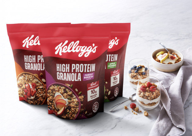 Kellanova breakfast brand, Kellogg&rsquo;s, is jumping on the demand for higher protein options to start the day strong &ndash; with the launch of its first High Protein Granola range in flavours Forest Berries, Honey Nut, and Apple Crumble.
Source: Kellogg's
