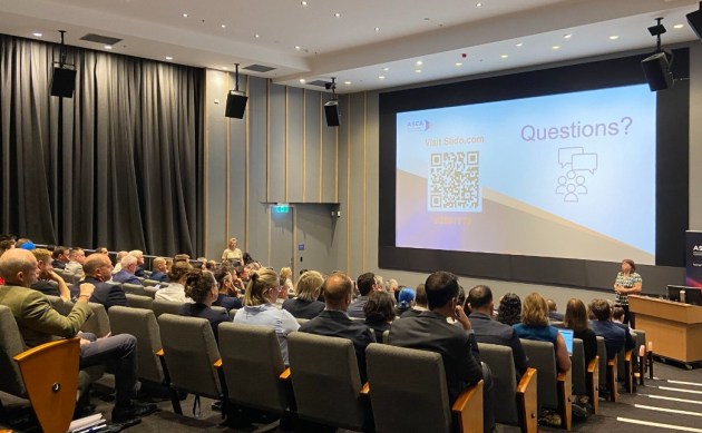 Professor Emily Hilder, Interim Head of ASCA, presenting to the final ASCA forum at the Australian National University, Canberra.
Credit: Defence Innovation Network