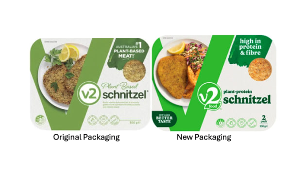 V2food recently recently changed its labelling to &lsquo;plant-protein&rsquo; rather than &lsquo;plant-based&rsquo;.