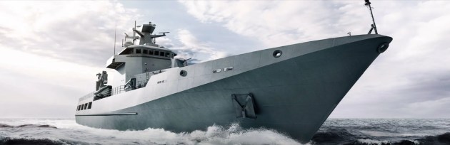 A computer generated image of a Luerssen Australia vessel. 

Credit: Luerssen Australia