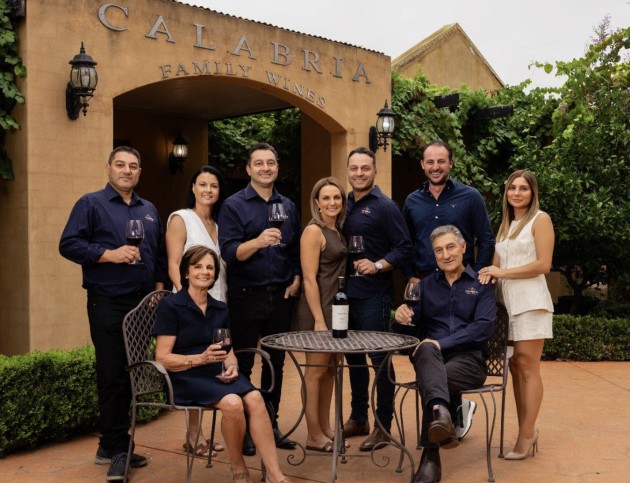The second and third generation of the Calabria Family including Frank, Lena, Jenine, Michael, Nicole, Andrew, Chaise, Bill and Elizabeth from left to right.
Source: Calabria Family Wine Group