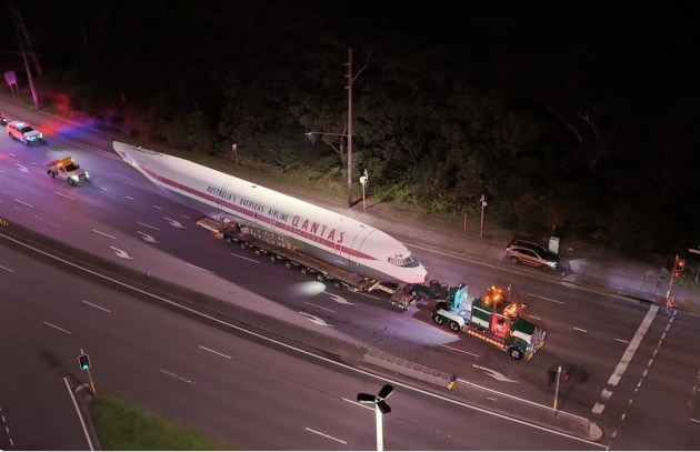 John Travolta's former Boeing 707, donated to HARS Aviation Museum in 2017, has finally arrived at its new home at Albion Park after a painstaking dismantling and shipping process from Georgia, USA.