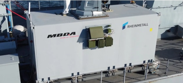 The Federal Office of Bundeswehr Equipment, Information Technology and In-Service Support signed a contract with the High-Energy Laser Naval Demonstrator Working Group for the development of a high-energy laser weapon system for the German Navy.

Credit: MBDA