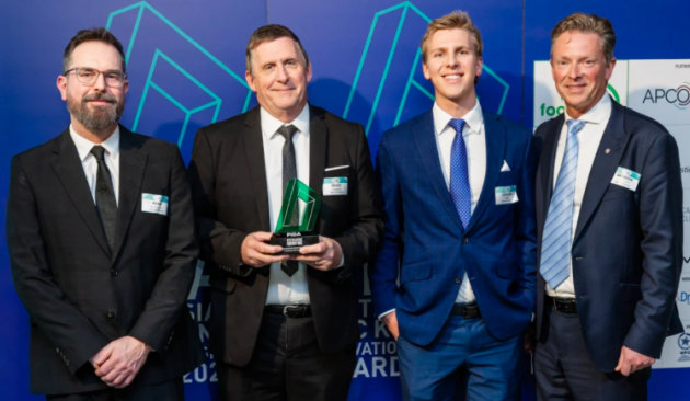 Representing Caps & Closures at the awards ceremony (l-r) were Adam Waldron, Bruce Langlands, Lachlan Holmes and Brendon Holmes.