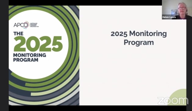 The 2025 Monitoring Program was presented at the AIP Australasian Packaging Conference on 27 October 2020.