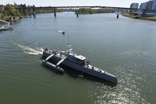 The Sea Hunter, part the of the Defense Advanced Research Projects Agency (DARPA)&rsquo;s Anti-Submarine Warfare Continuous Trail Unmanned Vessel (ACTUV) program. (Credit: USN)