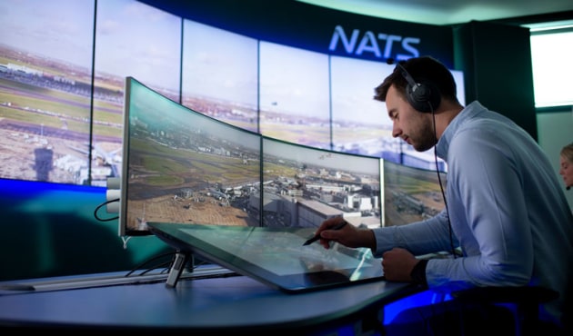 A Searidge digital tower during trials at London Heathrow. (NATS / Searidge Technologies)