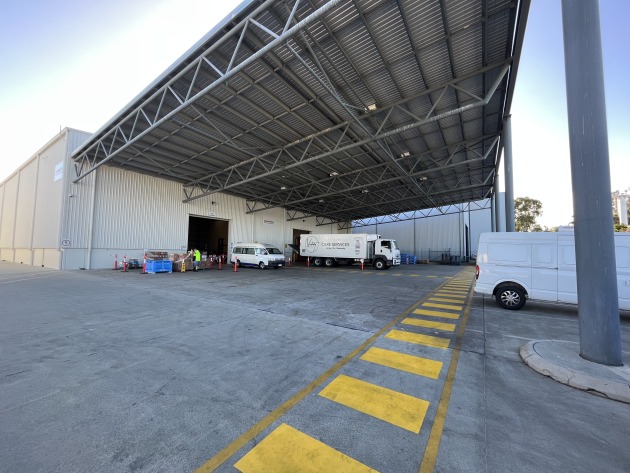SecondBite's new Queensland warehouse has convenient motorway access and a 600m2 covered yard. Image: SecondBite