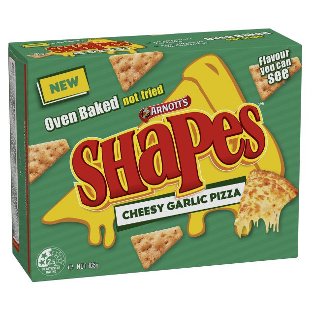 Two flavours are joining the iconic Australian Shapes biscuit range &ndash; Fried Chicken and Cheesy Garlic Pizza.