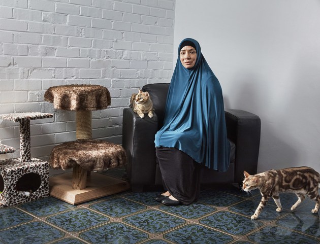 Kayla, 2017 by Stuart Miller. Kayla Doyle is a Murrawarri/Gomeroi woman and one of a growing number of Aboriginal Australians who identify as Muslim. Kayla met her Lebanese-Australian husband Khaled El-Hassan when they were teenagers. Despite being high school sweethearts, Kayla came to Islam independently of her partner, exploring faith, identity and Aboriginality. Kayla stands outside her home in Sydney's west with her husband, five daughters &ndash; Surayah, Selina, Amirah, Ameena and Tasneem &ndash; and her father, Aboriginal elder and traditional performer, Uncle Glen Doyle.