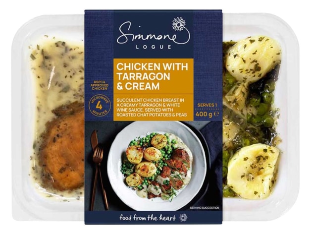 The Chicken Taragon meal from the Simmone Logue ready meal range.