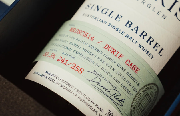 Morris of Rutherglen has released its first-ever Family Durif Single Barrel Whisky &ndash; a rich and malted expression bottled in extremely limited quantities. (Image: Morris of Rutherglen)