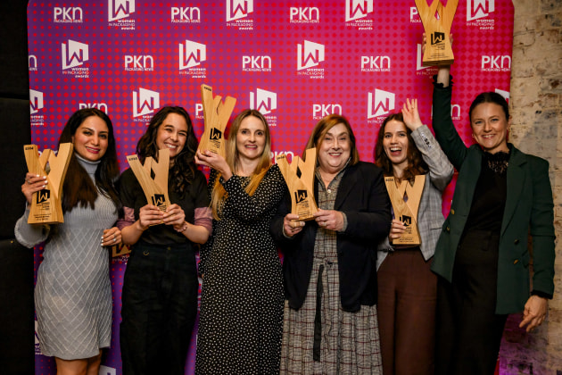 Six happy winners (from left): Nayeleh Deirram, Amcor Flexibles; Ellie King, Orora; Nerida Kelton, AIP; Joanne Howarth, Planet Protector Group; Jessica O'Donnell, Close the Loop Group; Marissa Altmeier, Pernod Ricard Winemakers. (Absent: Pippa Corry, philo & Co)