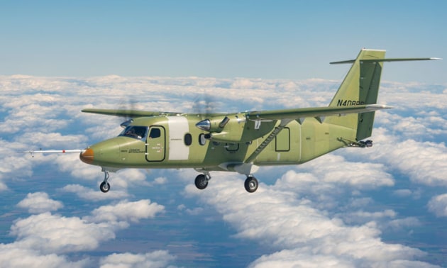 The Cessna SkyCourier prototype on its first flight. (Textron Aviation)