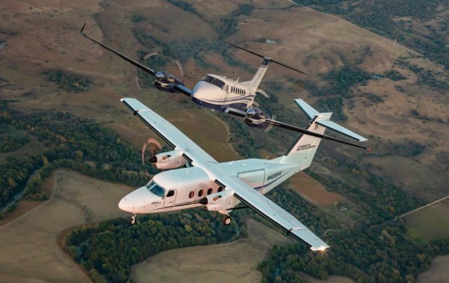 The Beechcraft King Air 360 and the Cessna C408 SkyCourier are just two of 19 new model Textron Aviation has introduced in the past 10 years. (composite image Textron Aviation/Steve Hitchen)