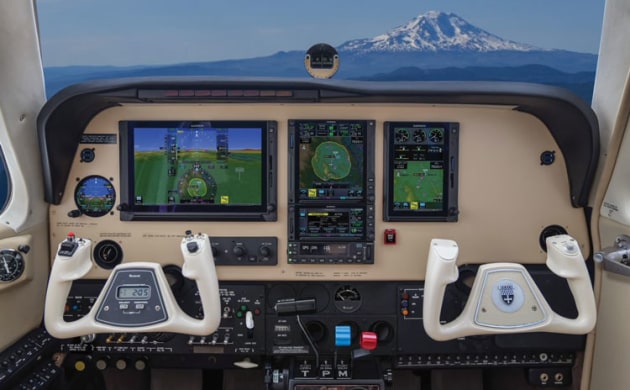 Garmin Smart Glide displayed on the avionics of a G36 Bonanza. (Garmin)