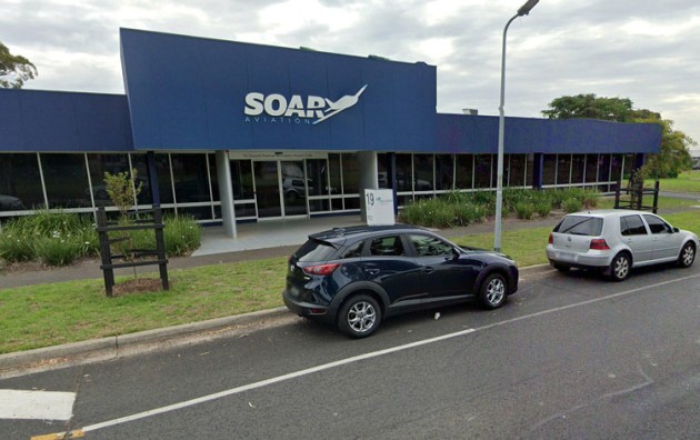 Soar Aviation's Moorabbin HQ prior to the company being put into administration. (Google Streetview image)