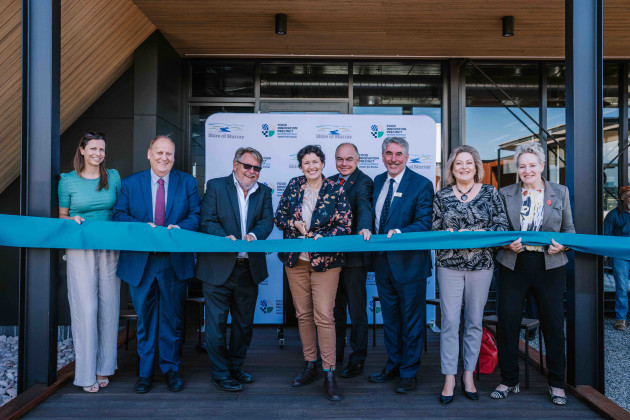 A state-of-the-art precinct in the Shire of Murray, Western Australia, is set to advance and accelerate agrifood, food, and beverage innovations in the state.
At its opening (l-r): Chair of the FTF Project Management Group Dr Natasha Teakle, Regional Development Minister Don Punch, chair of the Peel Development Commission David Doepel, Agriculture and Food Minister Jackie Jarvis, Murdoch University vice chancellor Professor Andrew Deeks, Shire of Murray president David Bolt, Member for Murray-Wellington Robyn Clarke MLA, Former Minister for Agriculture and Food Alannah MacTiernan