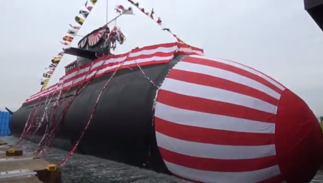 The Oryu at the launch ceremony in Kobe. JSDF via Twitter