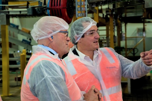 South Australian minister for trade, tourism and investment David Ridgway, and Pepsico ANZ CEO Danny Celoni at the unveiling of the company's $37 million Regency Park plant upgrade.
