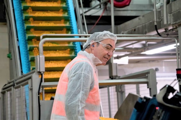South Australian Premier Steven Marshall examing the upgrade at PepsiCo's Regency Park Plant.
