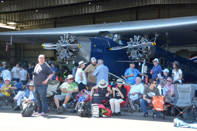 The Sunday was warm and sunny, tempting the crowd to seek shelter in the open HARS hangar. (Steve Hitchen)