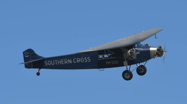 The replica Fokker Trimotor Southern Cross harked back to the days of Kingsford Smith. (Steve Hitchen)