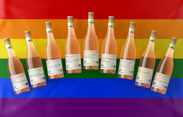 The labels feature cheeky rhymes that celebrate every letter of the LGBTQIA+ acronym and allies.