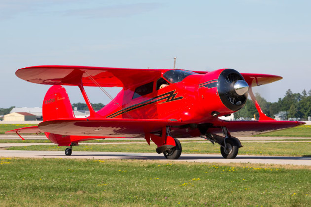 Some say the most beautiful aeroplane ever built: a Beech Staggerwing. This one is a 1943 D17S. (Phil Hosking)