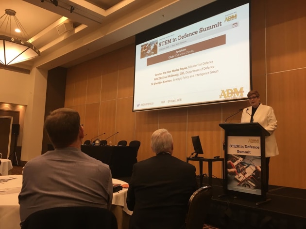 Minister for Defence Marise Payne opening proceedings.
Ewen Levick