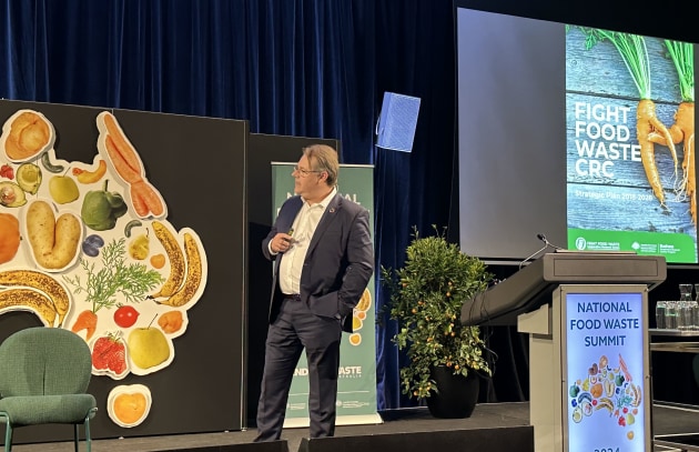 End Food Waste Australia CEO, Dr Steven Lapidge, presenting at the 2024 National Food Waste Summit.