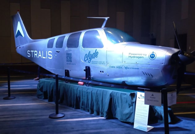 Stralis Aircraft's A36 ground test bed Clyde at the RAAA convention in 2024. (Stralis Aircraft)
