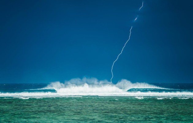 &copy; Stu Gibson. Pumping Lightning. Shooting line-ups with a wild dark storm as a back drop and managed to freeze this lightning strike at 2000th of a second on the trusty Nikon D4.
