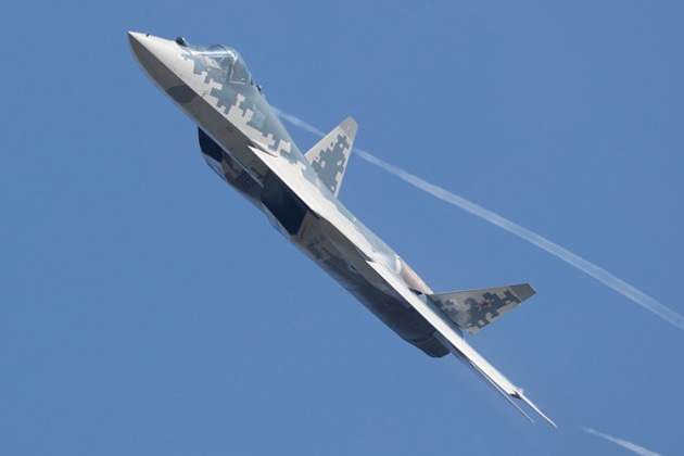Su 57 stealth air superiority fighter. (Phil Hosking)