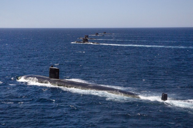US and Australian submarines sails in formation in waters off the west coast of Australia.
Defence/US DoD