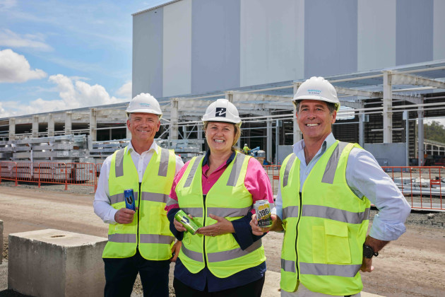 Suntory Oceania CEO, Darren Fullerton, Ipswich Mayor, Teresa Harding, Suntory Oceania MD innovation, Mark Hill. (Source: Suntory Oceania)