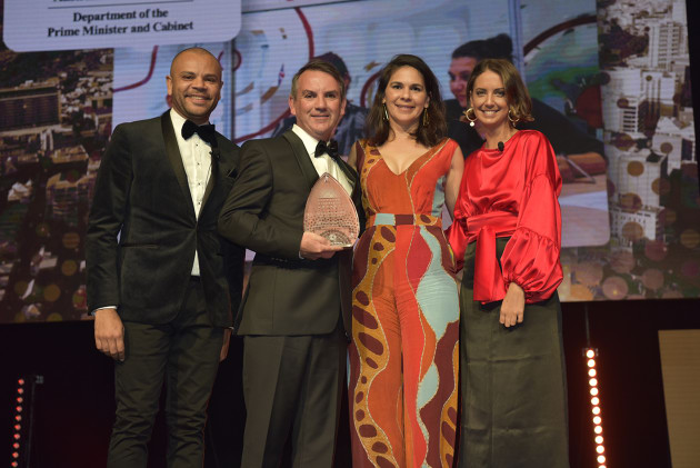 Evolve FM winning Registered Supplier of the Year: Luke Carroll, Steve Mackintosh (Evolve FM), Dave Macdonald (BP), Brooke Boney. Credit: Wayne Quilliam