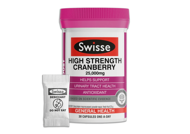 Printing the dessicant sachet with the Swisse logo will protect the product from counterfeits.