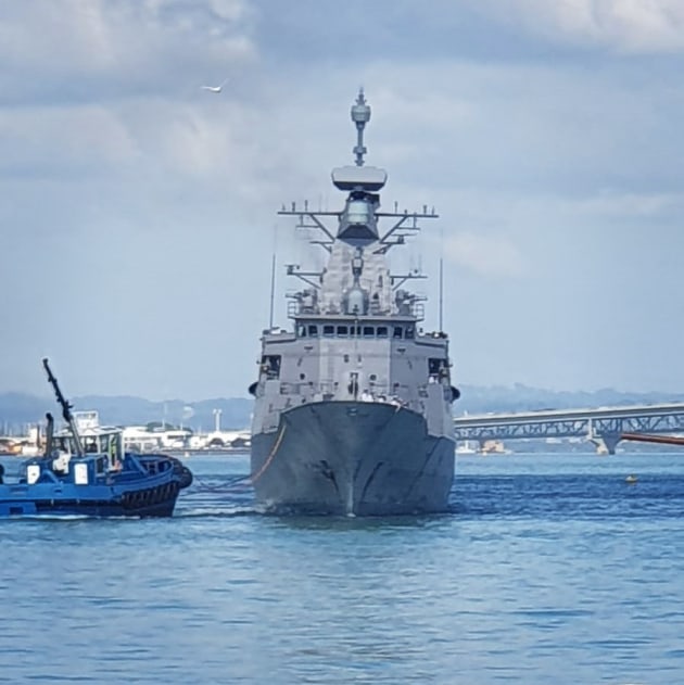 HMNZS Te Kaha returned to Devonport, New Zealand, just before Christmas following modernisation upgrades undertaken in British Columbia, Canada. (Supplied)