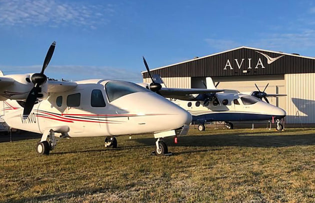 A Tecnam P2006T and P2012 Traveller rest outside the Avia base at Moorabbin. (Tecnam)