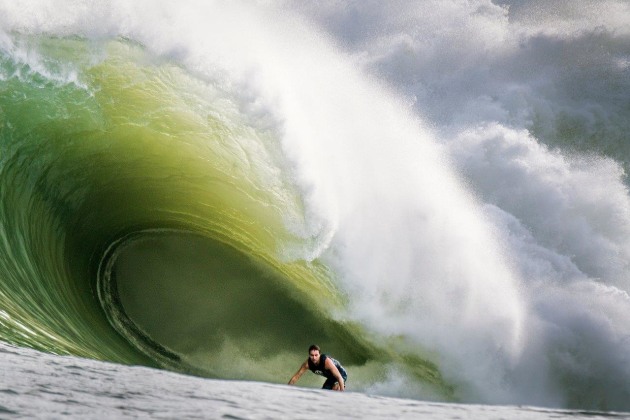 &copy; Monster Nias. Lucas Silveira surfing one of the bigest swells to ever hit the Island of Nias, off Sumatra in Indonesia.